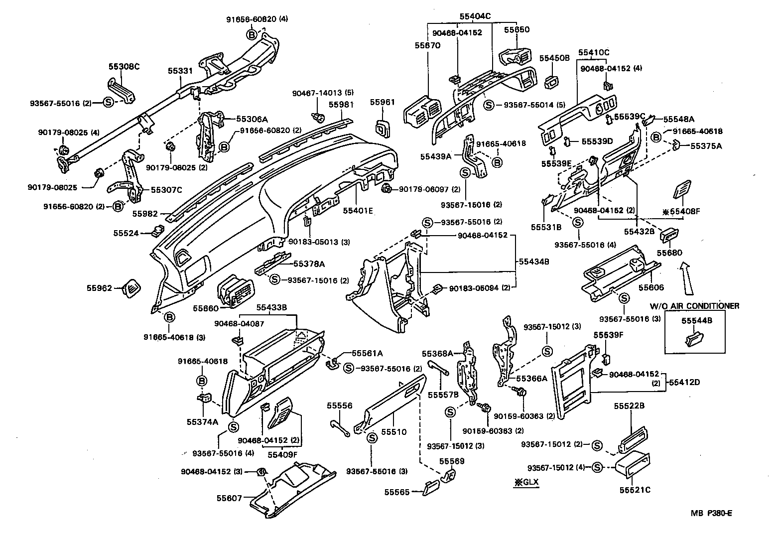 55306-22170 BRACE SUB-ASSY, INSTRUMENT PANEL, NO.1 product image