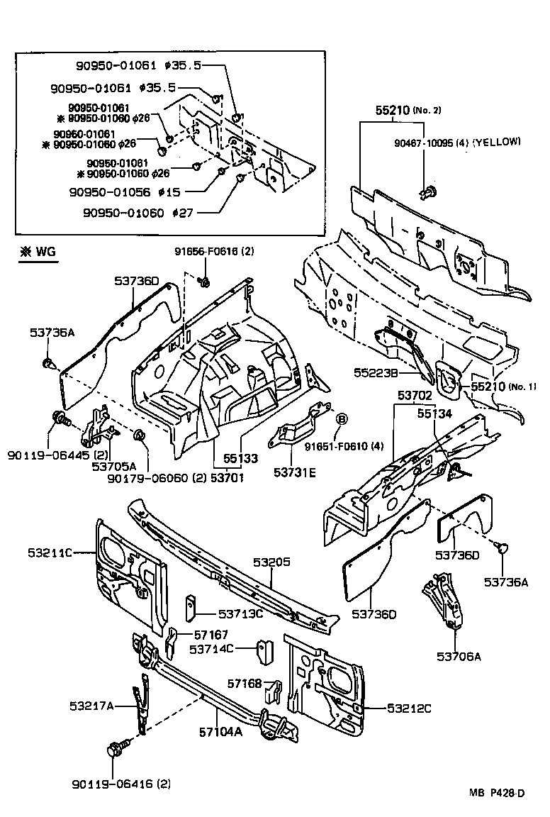 53713-89104 EXTENSION, FRONT FENDER APRON, FRONT RH product image