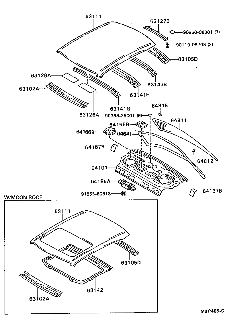 63103-22100 REINFORCEMENT, ROOF PANEL, CENTER product image