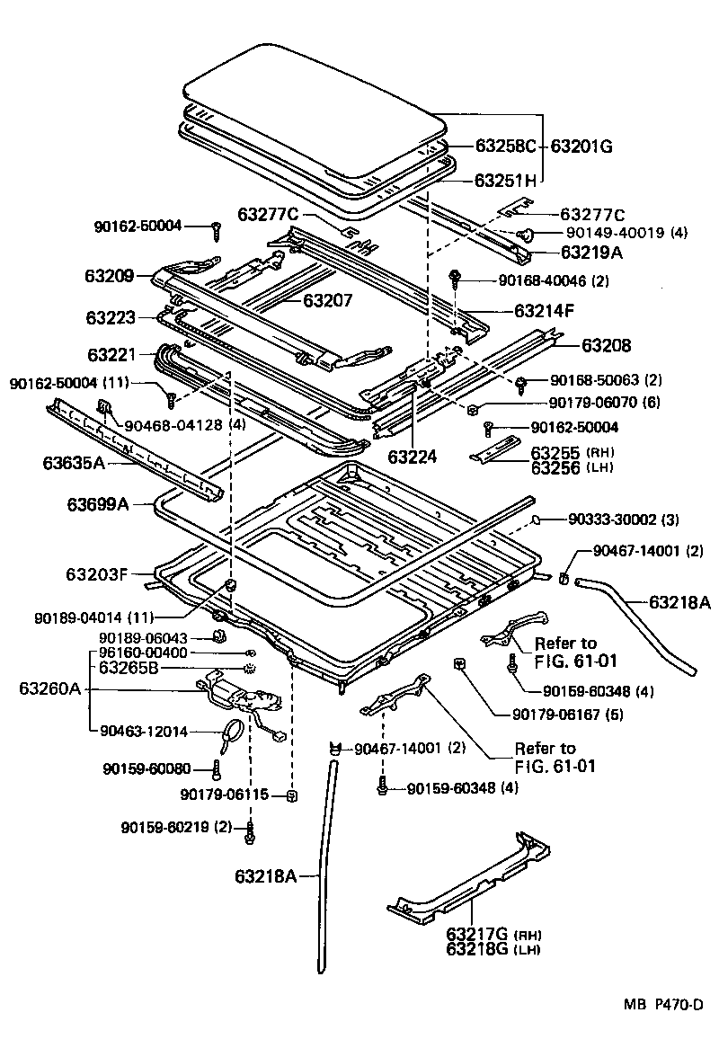 63103-22100 REINFORCEMENT, ROOF PANEL, CENTER product image