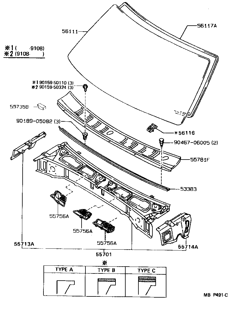 53383-04010 SEAL, HOOD TO COWL TOP product image