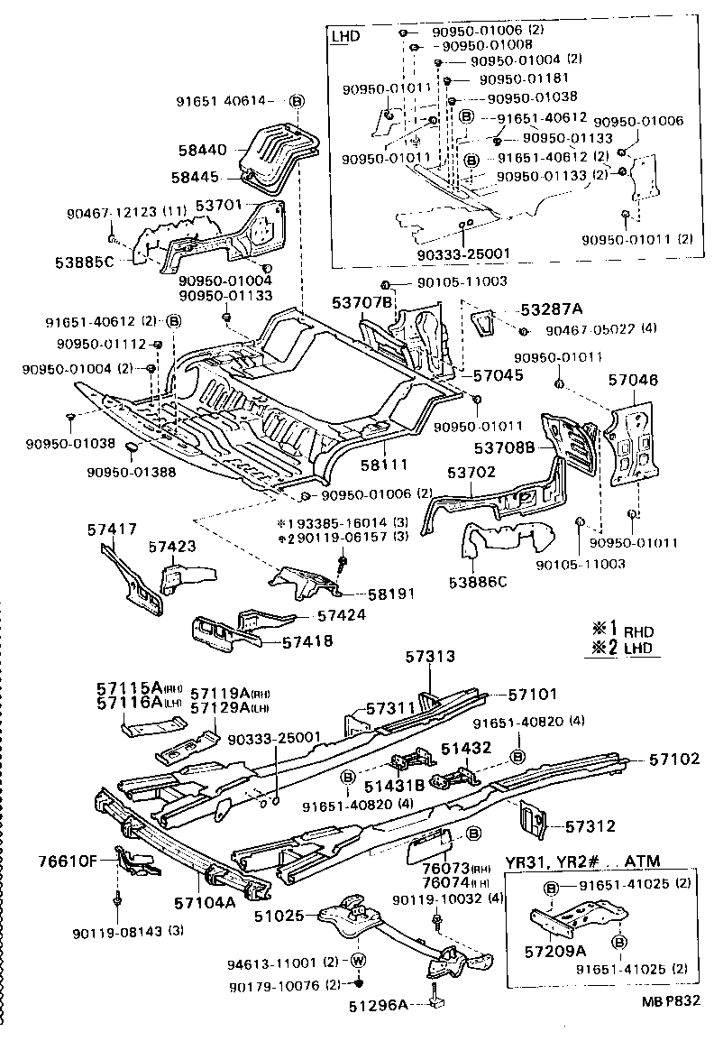 57102-95D05 MEMBER SUB-ASSY, FRONT SIDE, LH product image