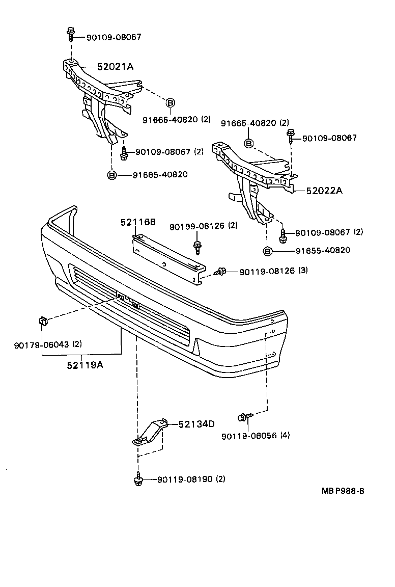 52116-87002 RETAINER, FRONT BUMPER product image