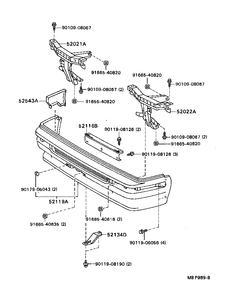 52116-87002 RETAINER, FRONT BUMPER product image