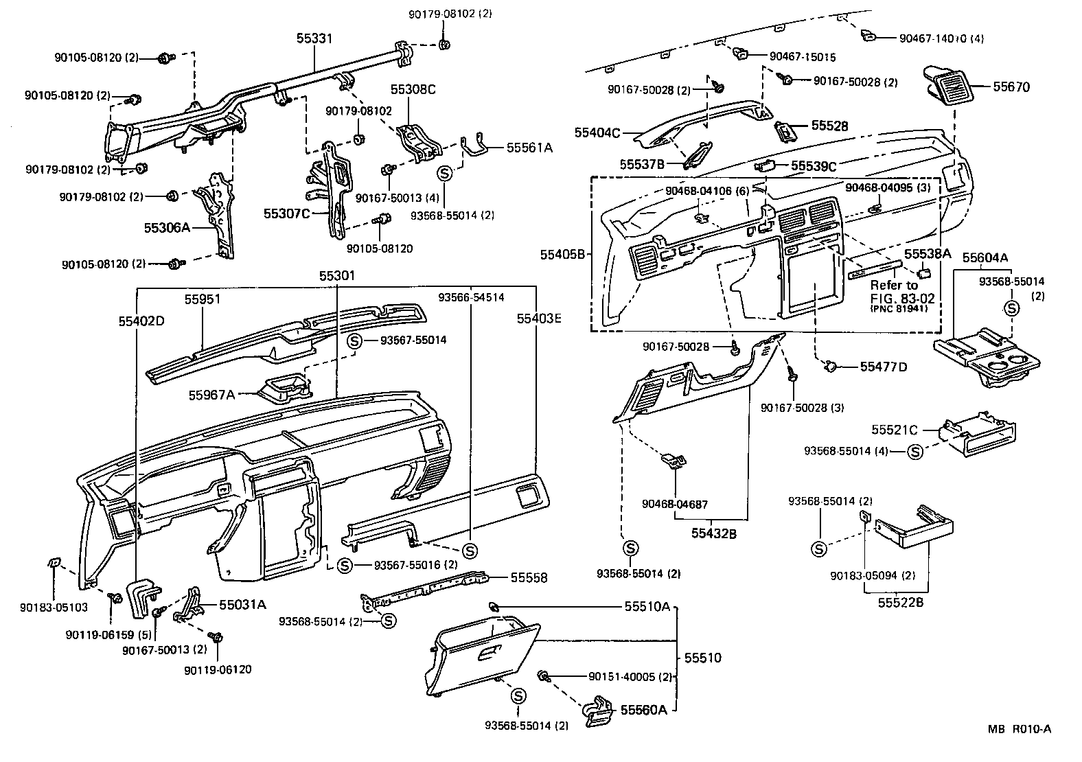 55306-16070 BRACE SUB-ASSY, INSTRUMENT PANEL, NO.1 product image