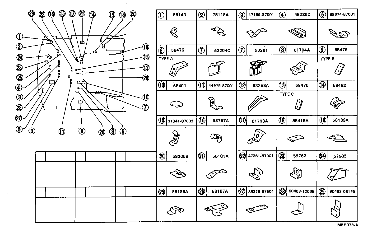 57102-87022 MEMBER SUB-ASSY, FRONT SIDE, LH product image