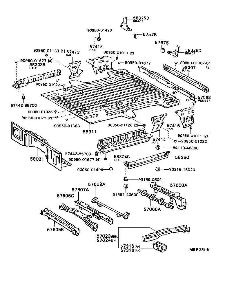 57066-87001 MEMBER SUB-ASSY, REAR FLOOR CROSS, NO.6 product image