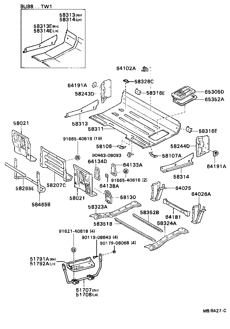 57103-92602 CROSSMENBER SUB-ASSY, FLOOR, NO.3 product image