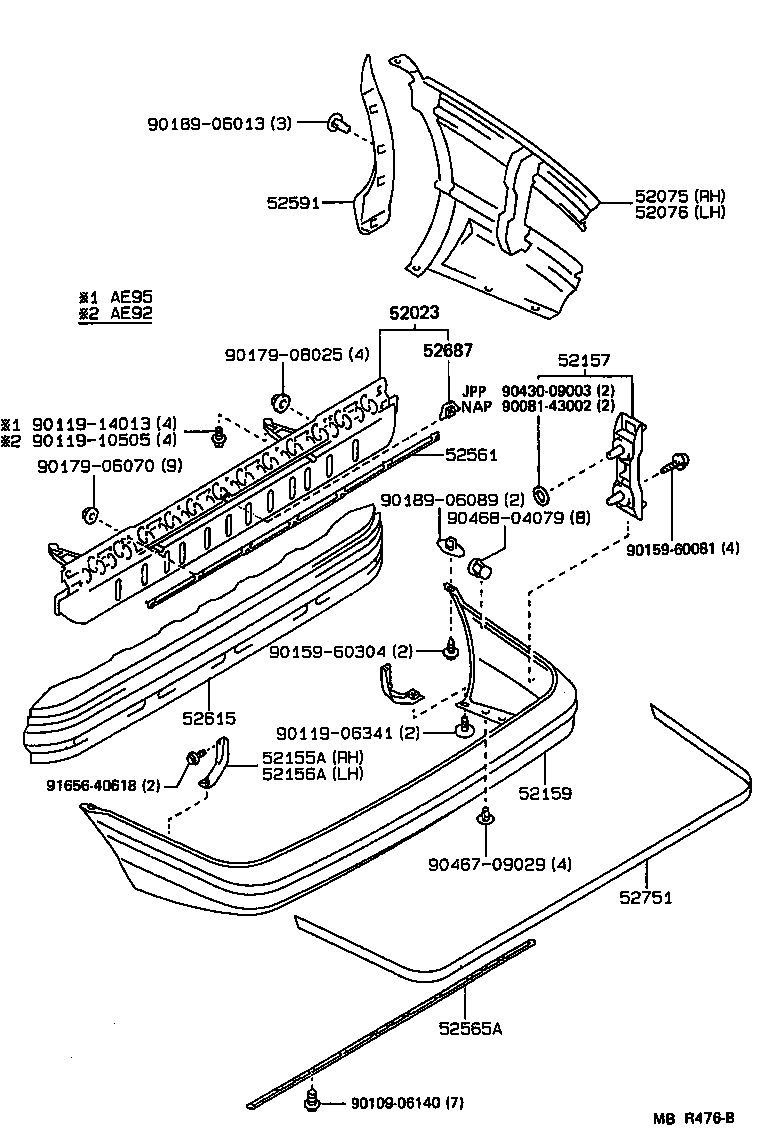 52155-01020 SUPPORT, REAR BUMPER SIDE, RH product image