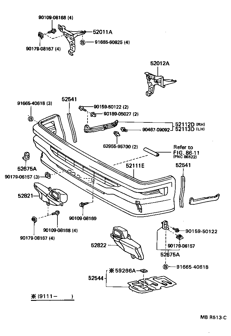 52102-95712-07 EXTENSION, FRONT BUMPER, RH product image