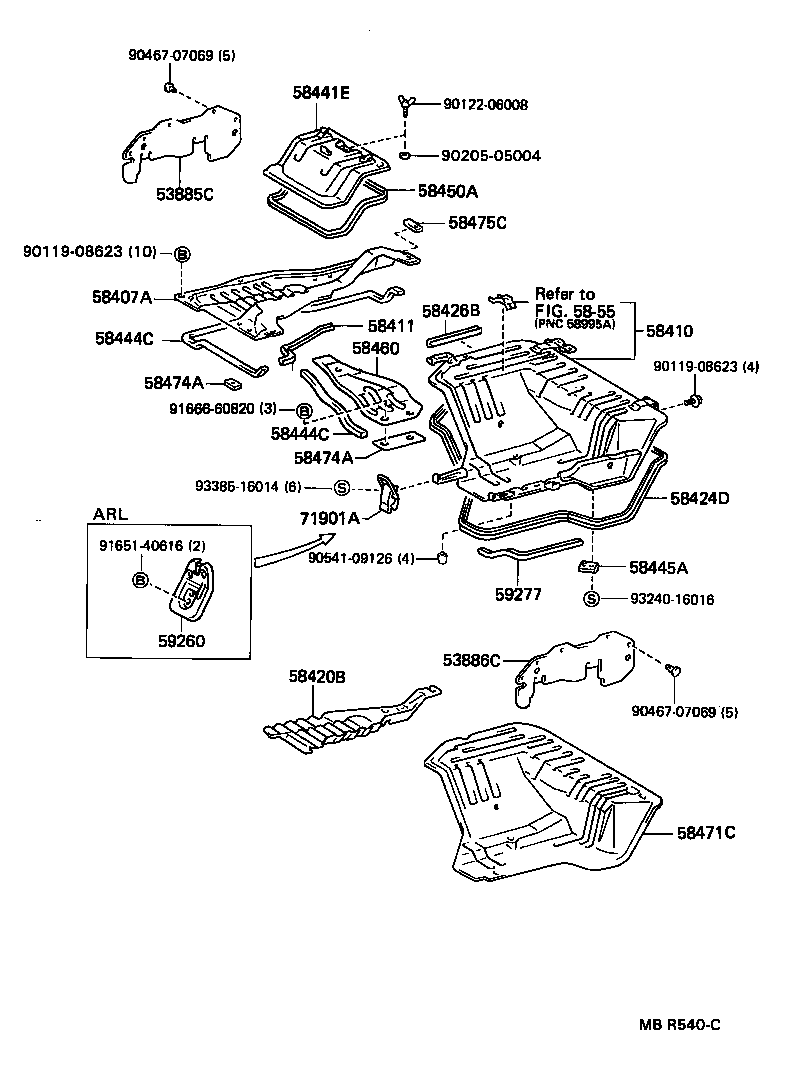 57102-95722 MEMBER SUB-ASSY, FRONT SIDE, LH product image