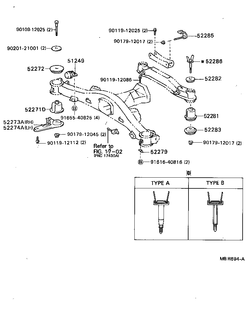 51201-22530 CROSSMEMBER SUB-ASSY, FRONT SUSPENSION product image