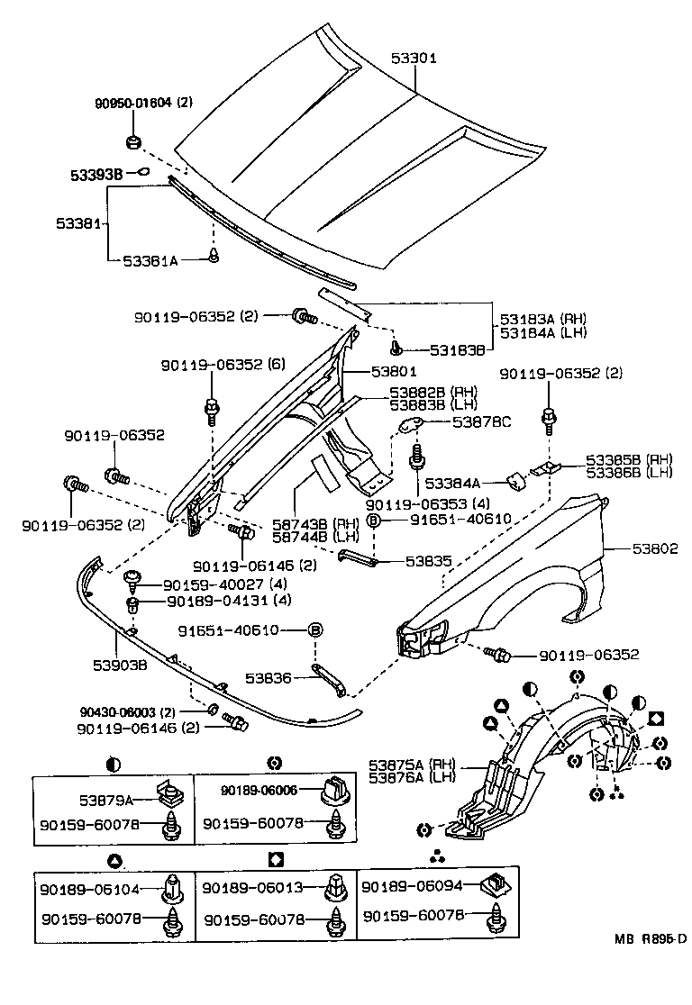 53801-02030 FENDER SUB-ASSY, FRONT RH product image
