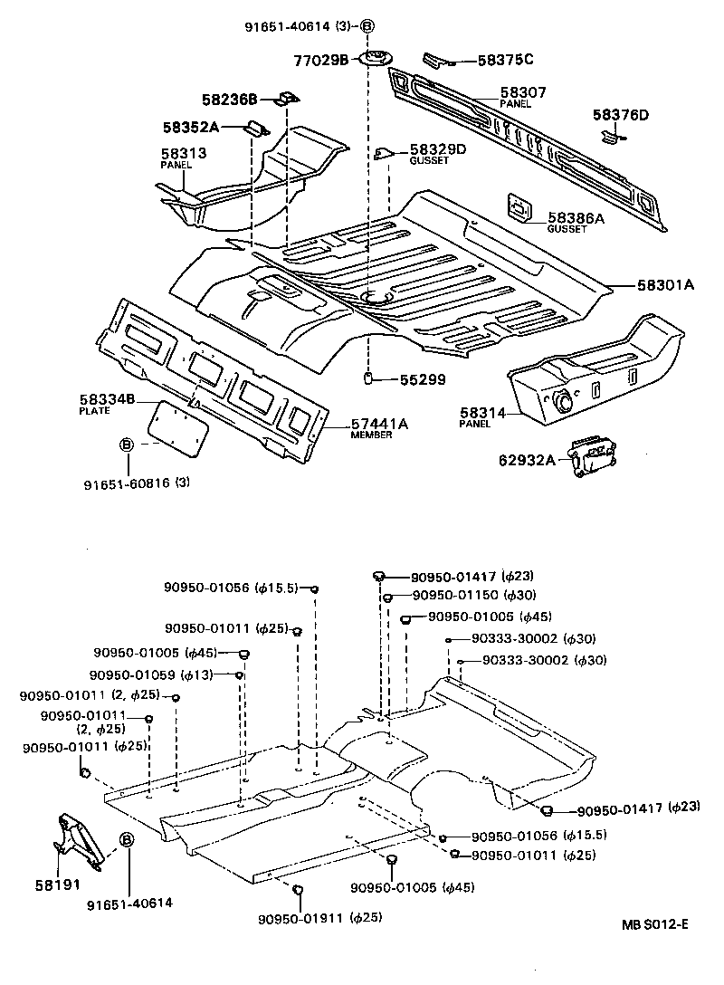 57451-91404 MEMBER, FRONT FLOOR CROSS product image