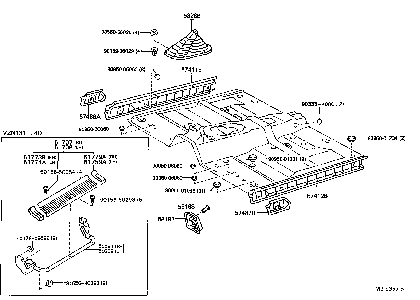 57024-89101 BRACKET SUB-ASSY, BODY MOUNTING, NO.2 LH product image