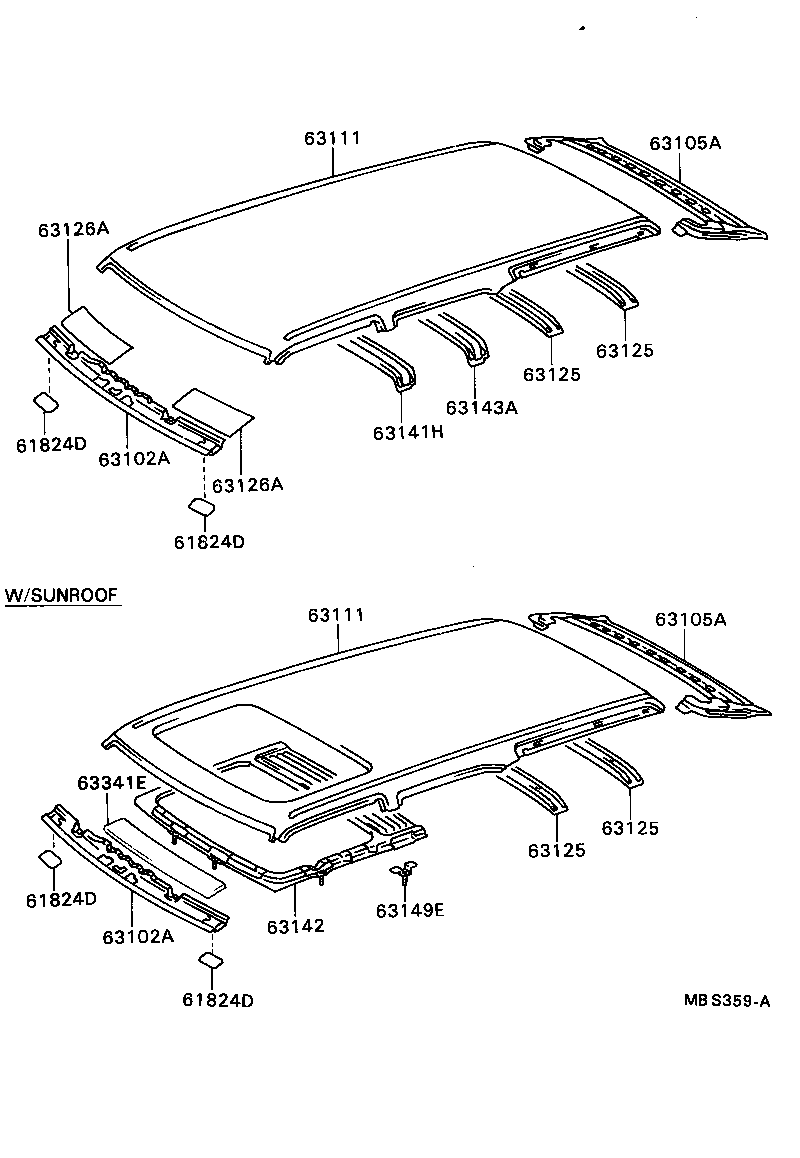 63143-89102 REINFORCEMENT, ROOF PANEL product image