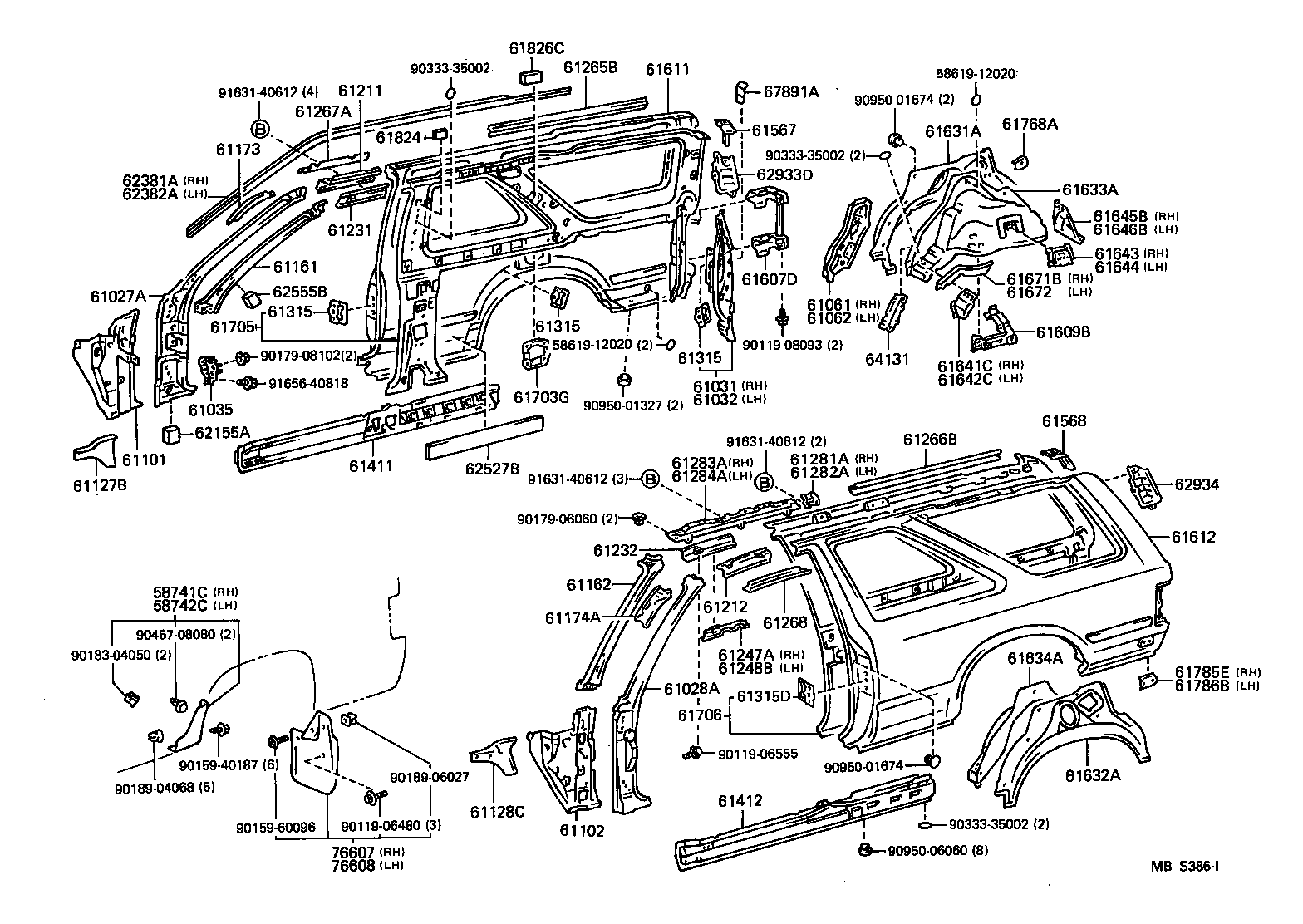 76607-39045 MUDGUARD SUB-ASSY, QUARTER PANEL, REAR RH product image