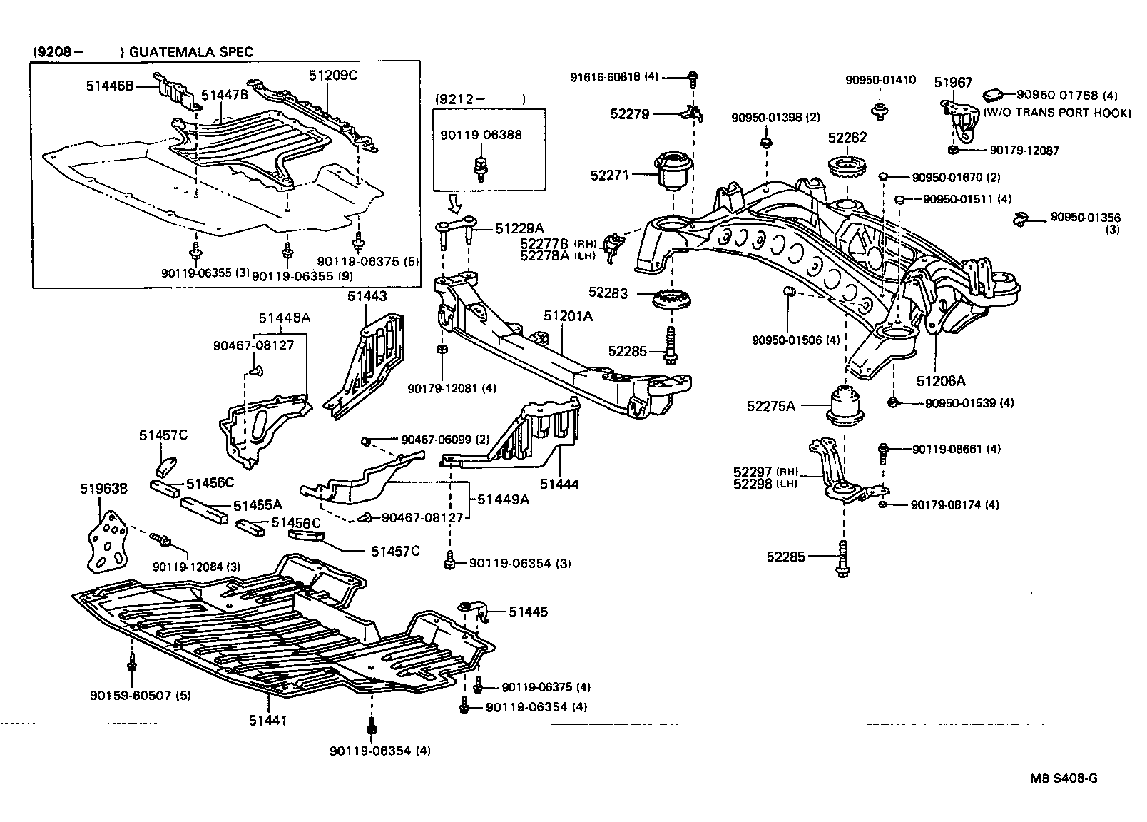 51963-50010 HOOK, TRANSPORT, FRONT RH product image