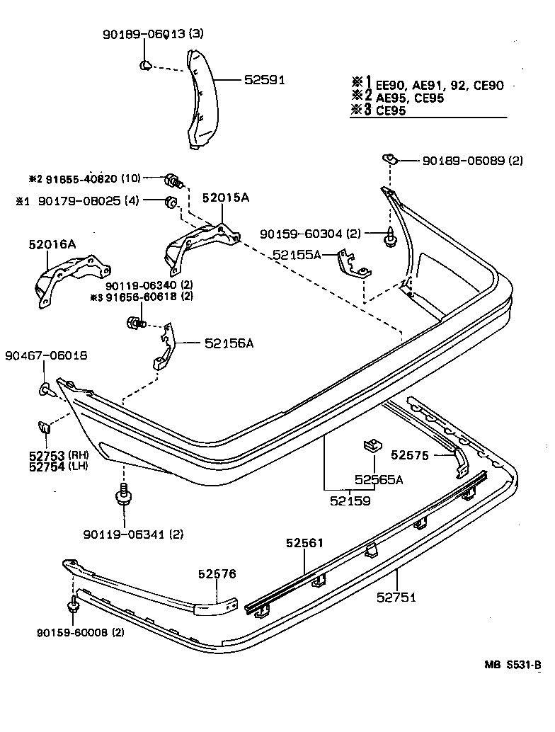 52181-12370 ARM SUB-ASSY, REAR BUMPER, RH product image