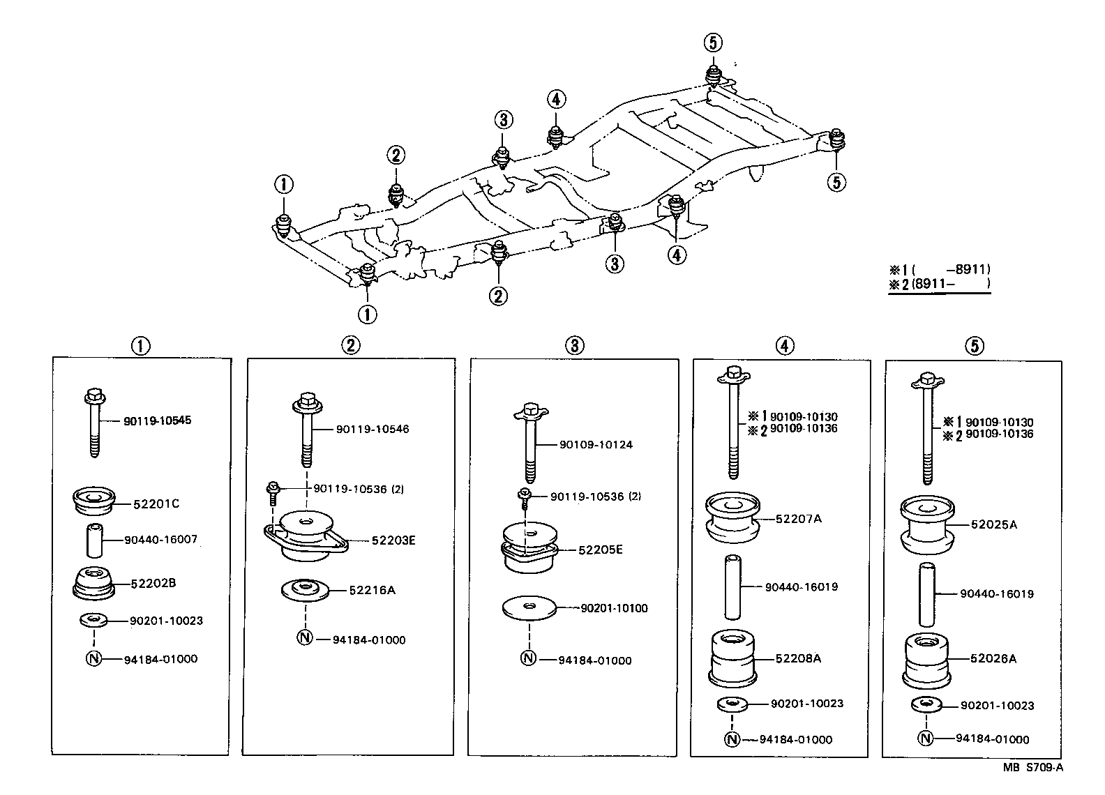 52203-35110 CUSHION SUB-ASSY, CAB MOUNTING, NO.2 product image