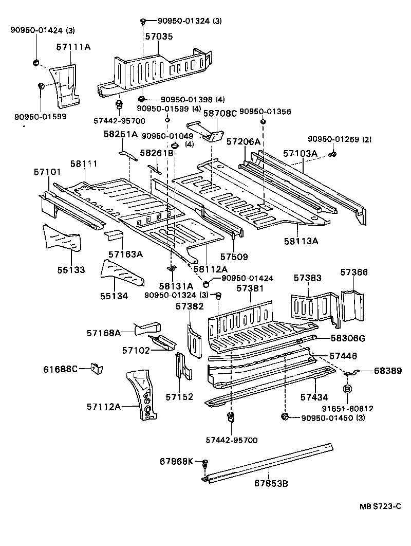 57102-90P80 MEMBER SUB-ASSY, FRONT SIDE, LH product image
