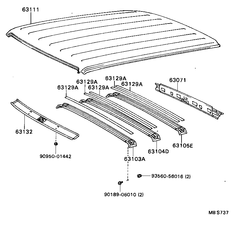 63129-90P80 CUSHION, ROOF REINFORCEMENT product image