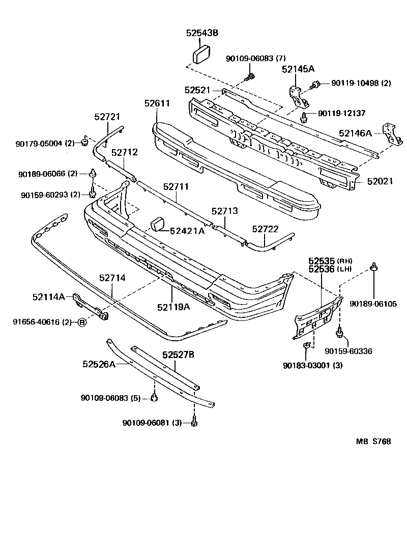 52611-30060 ABSORBER, FRONT BUMPER ENERGY product image
