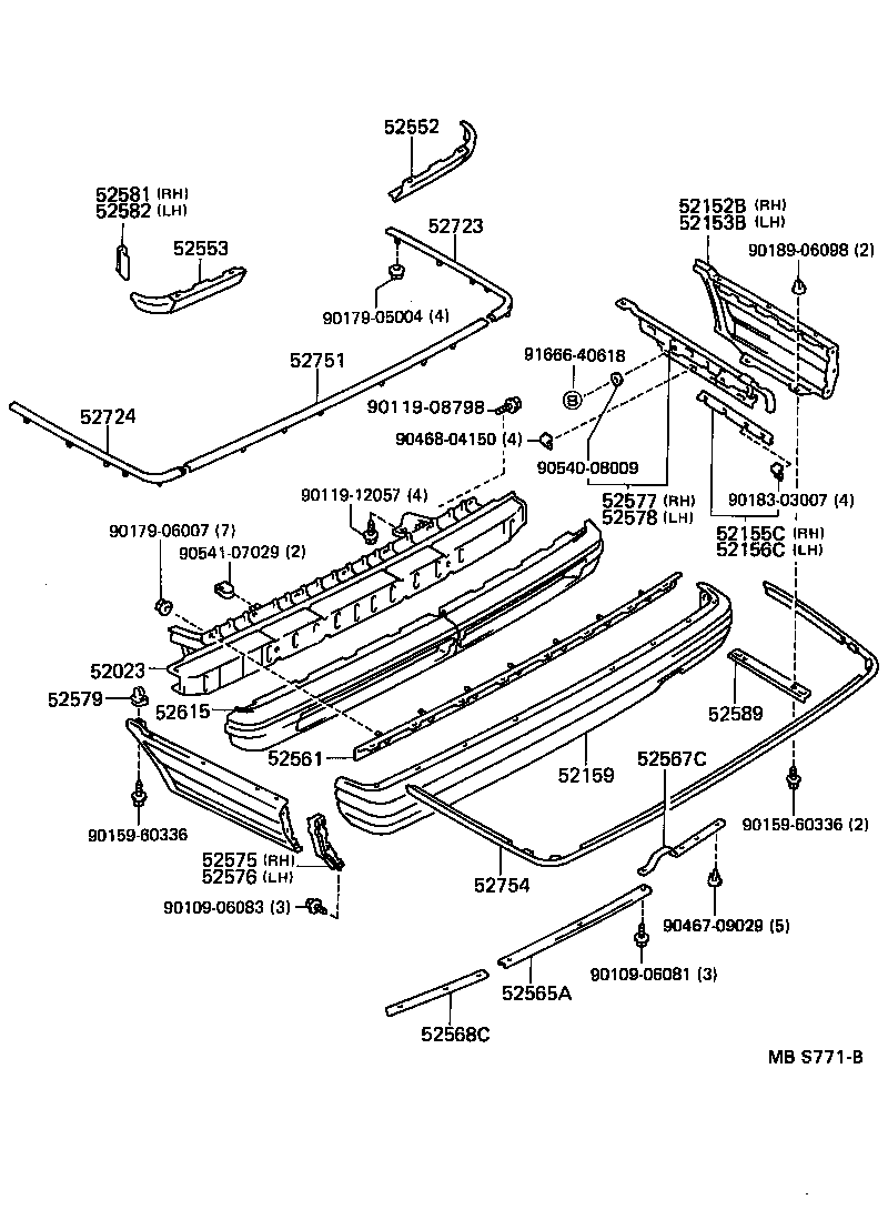 52159-30140-13 COVER, REAR BUMPER product image