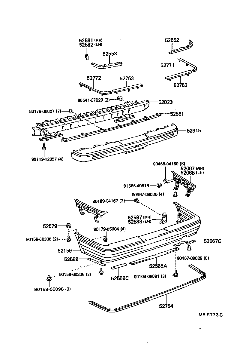 52159-30140-13 COVER, REAR BUMPER product image