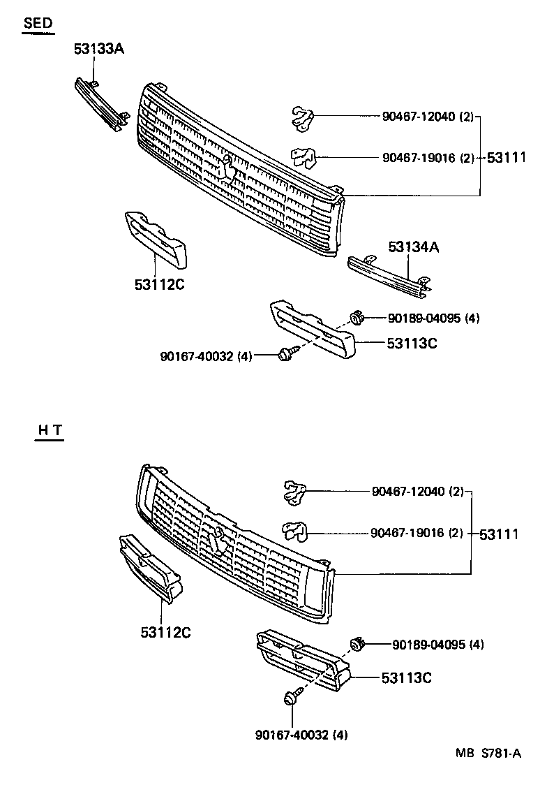 53111-30460 GRILLE, RADIATOR product image