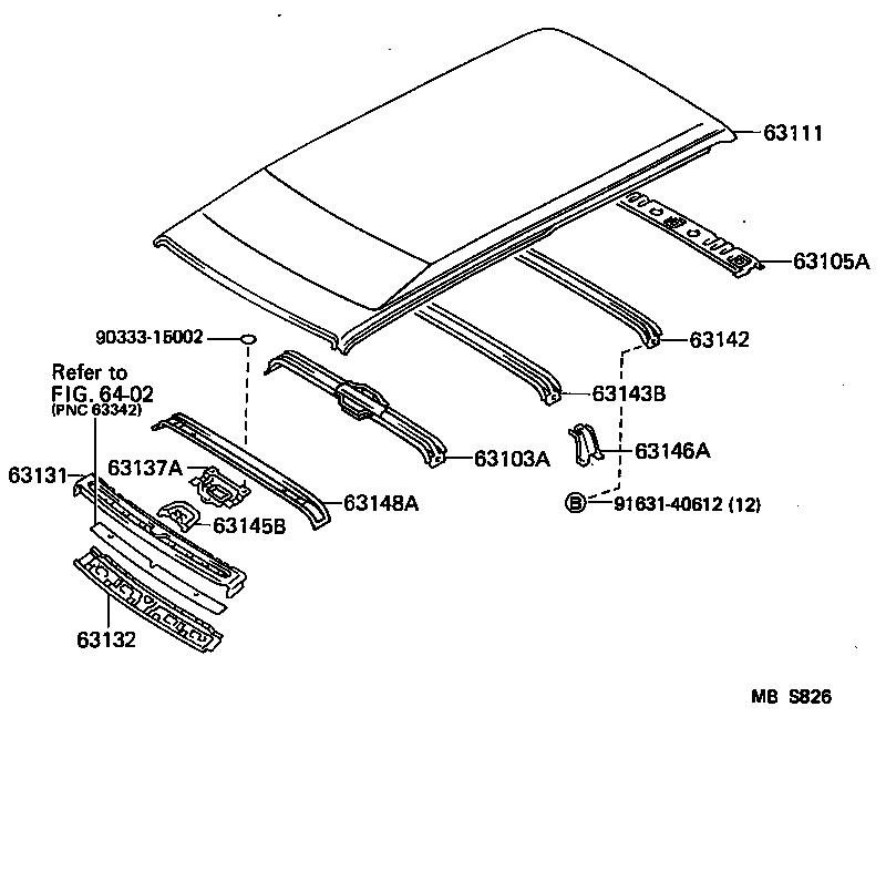 63132-30140 PANEL, WINDSHIELD HEADER, INNER product image