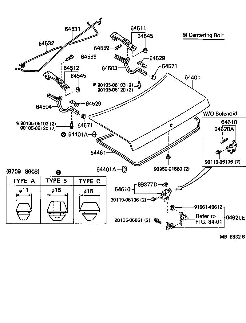 64532-30180 BAR, LUGGAGE DOOR HINGE TORSION, LH product image