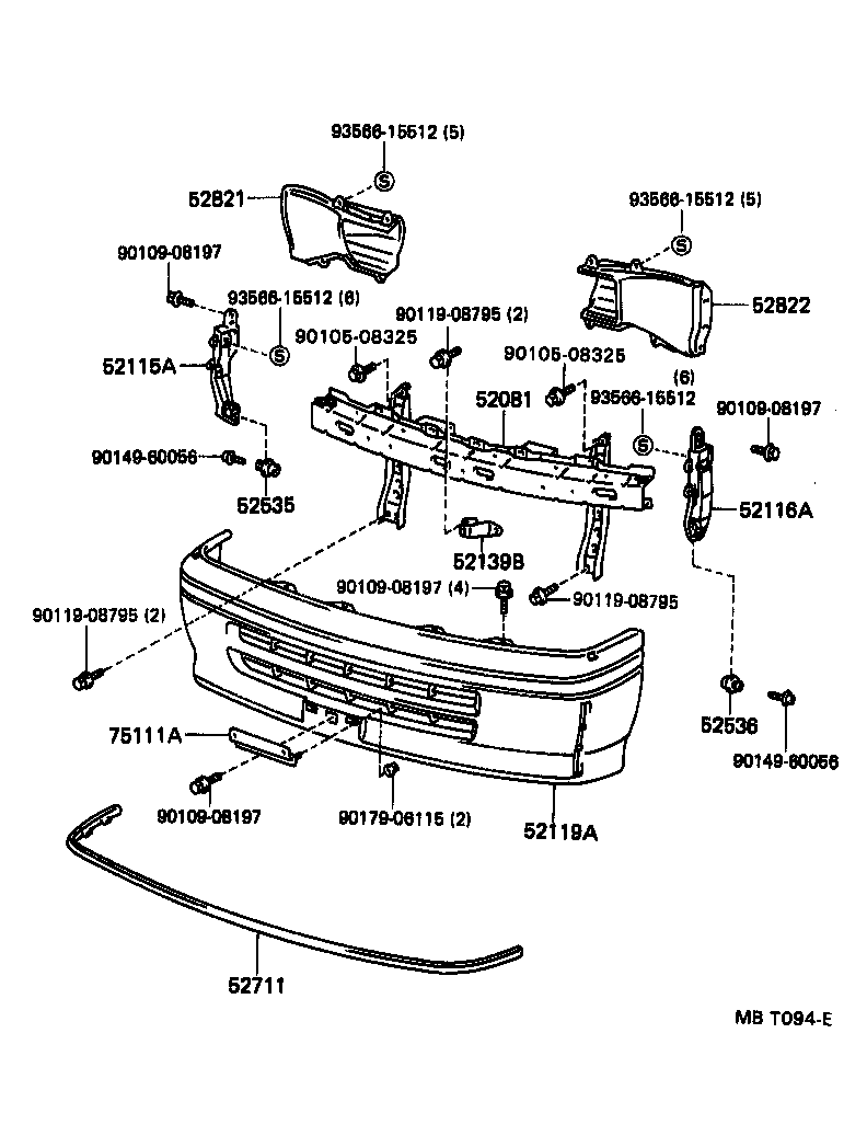 52081-26041 STAY SUB-ASSY, FRONT BUMPER product image