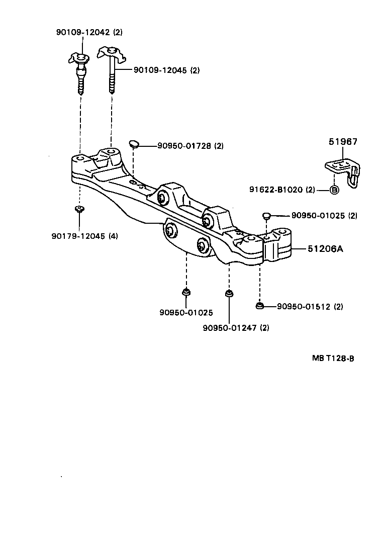 51206-20031 MEMBER SUB-ASSY, REAR SUSPENSION product image