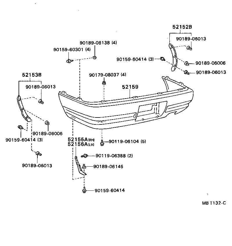 52155-20250 SUPPORT, REAR BUMPER SIDE, RH product image