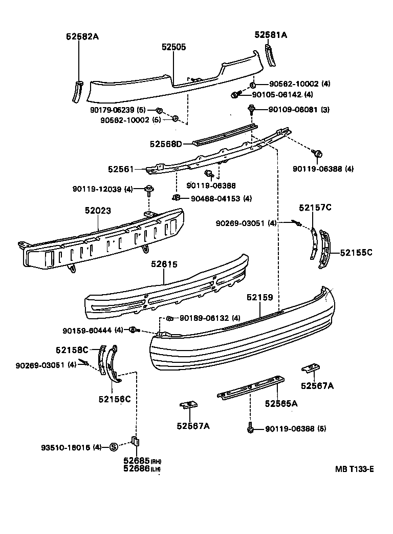 52159-20919 COVER, REAR BUMPER product image