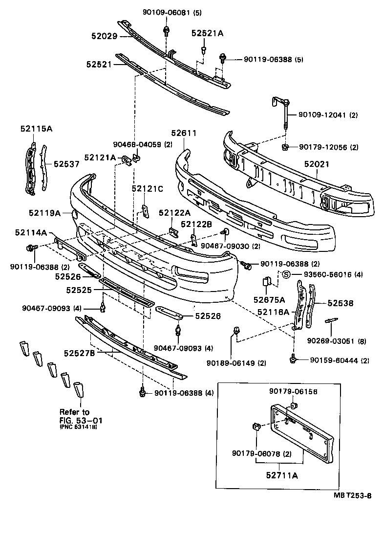 52021-20190 REINFORCEMENT SUB-ASSY, FRONT BUMPER product image