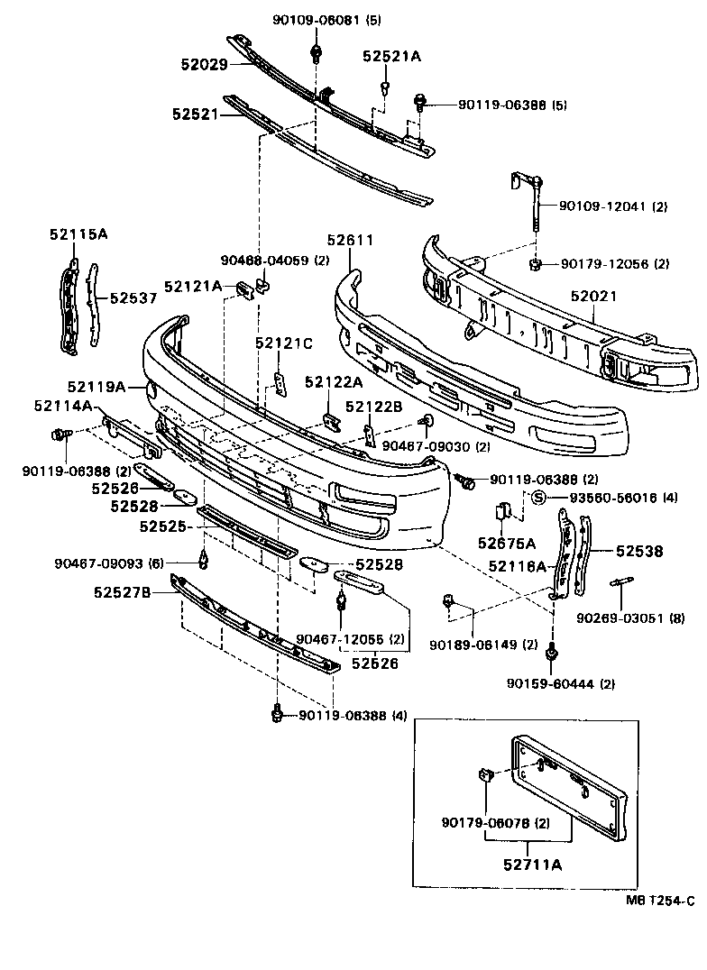 52021-20190 REINFORCEMENT SUB-ASSY, FRONT BUMPER product image