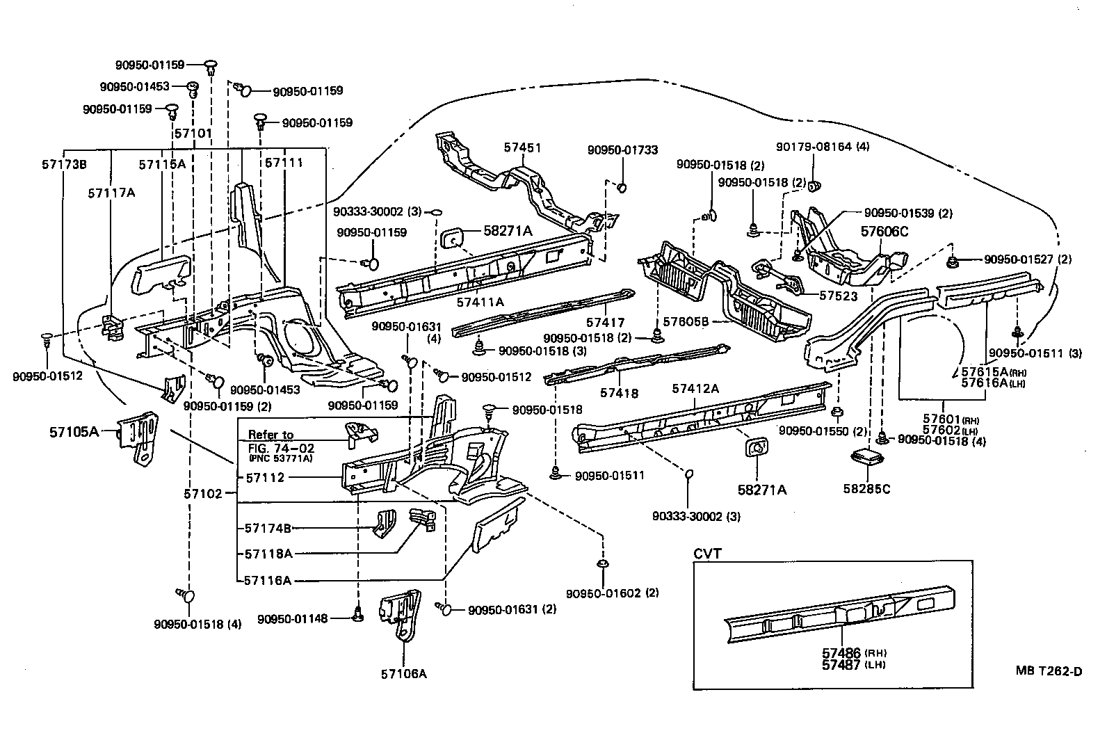 57174-20030 REINFORCEMENT, FRONT CROSSMEMBER, NO.3 LH product image