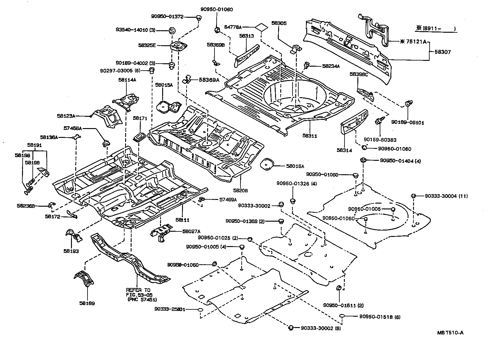 58015-20040 REINFORCE SUB-ASSY, BELT ANCHOR, NO.3 RH product image