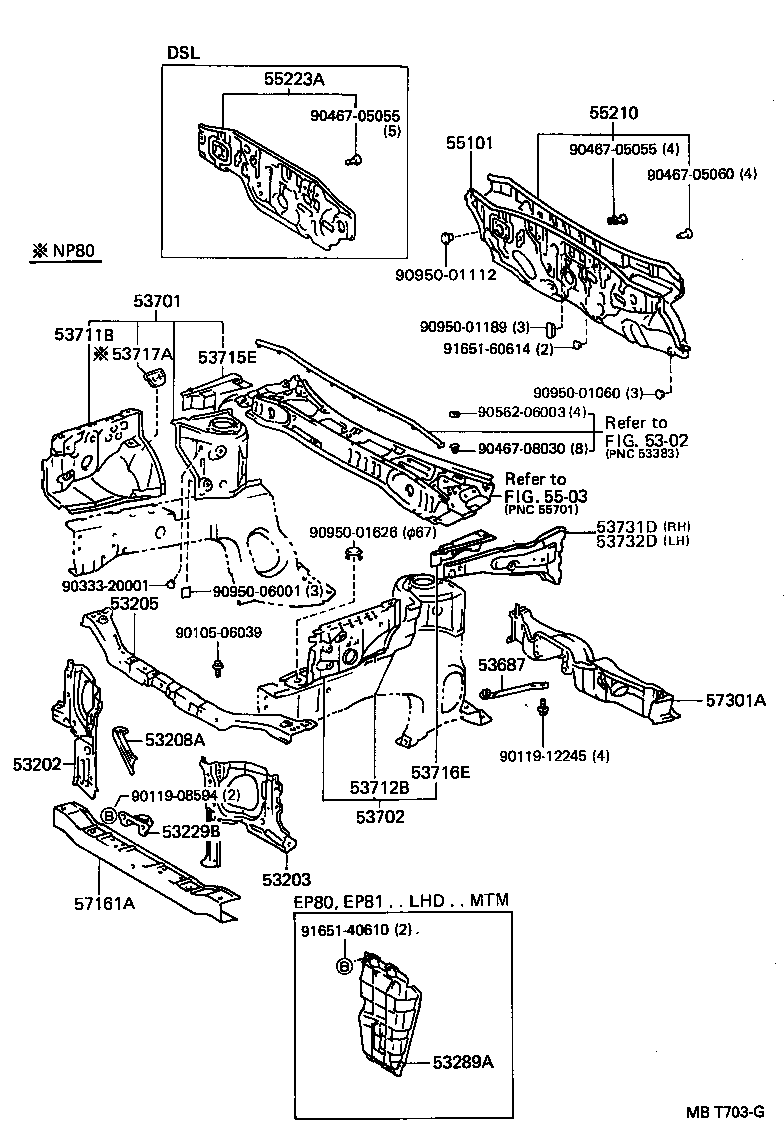 53208-10090 SUPPORT SUB-ASSY, HOOD LOCK product image