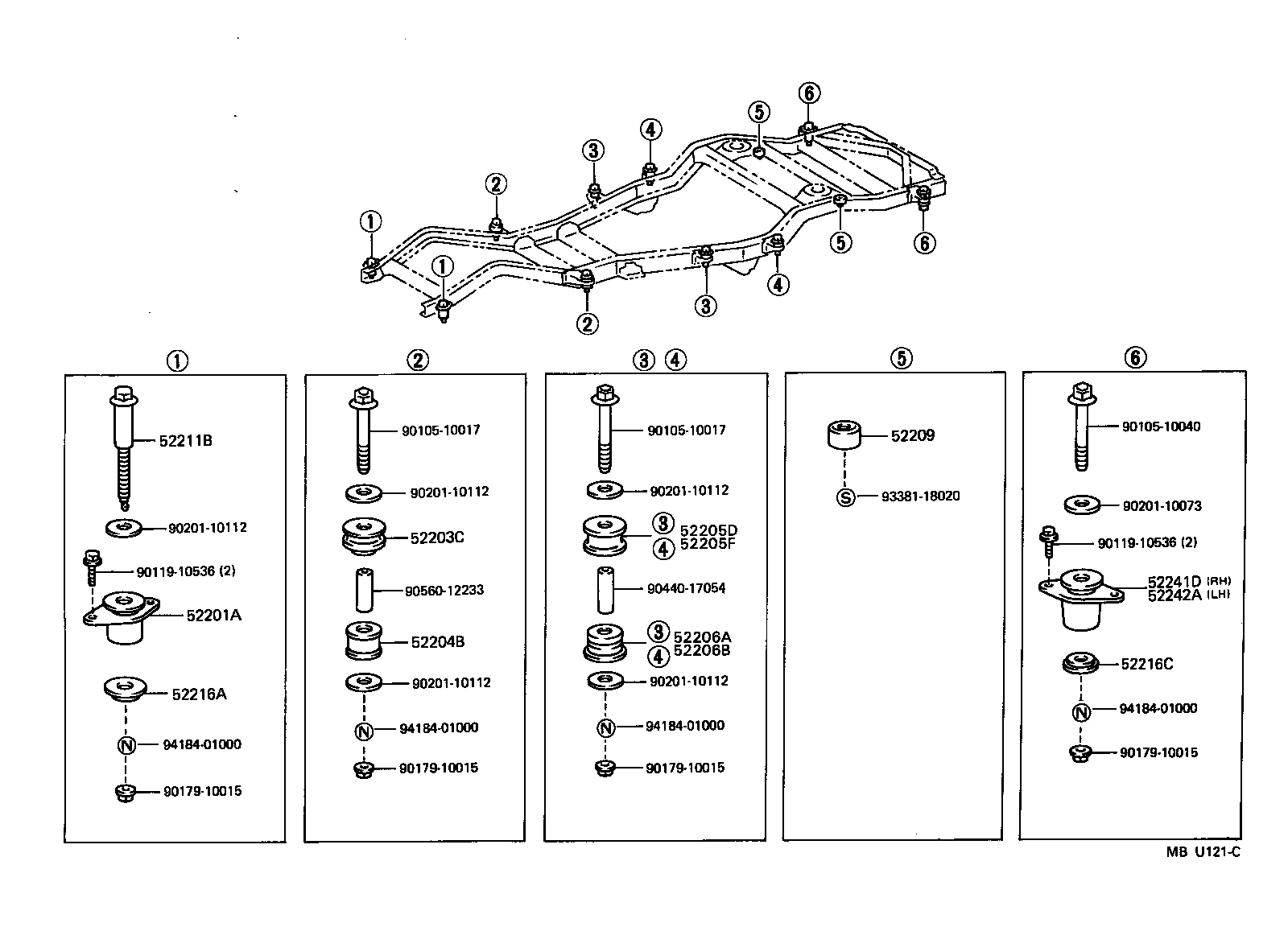 90109-10139 BOLT(FOR BODY MOUNTING NO.1 CUSHION) product image