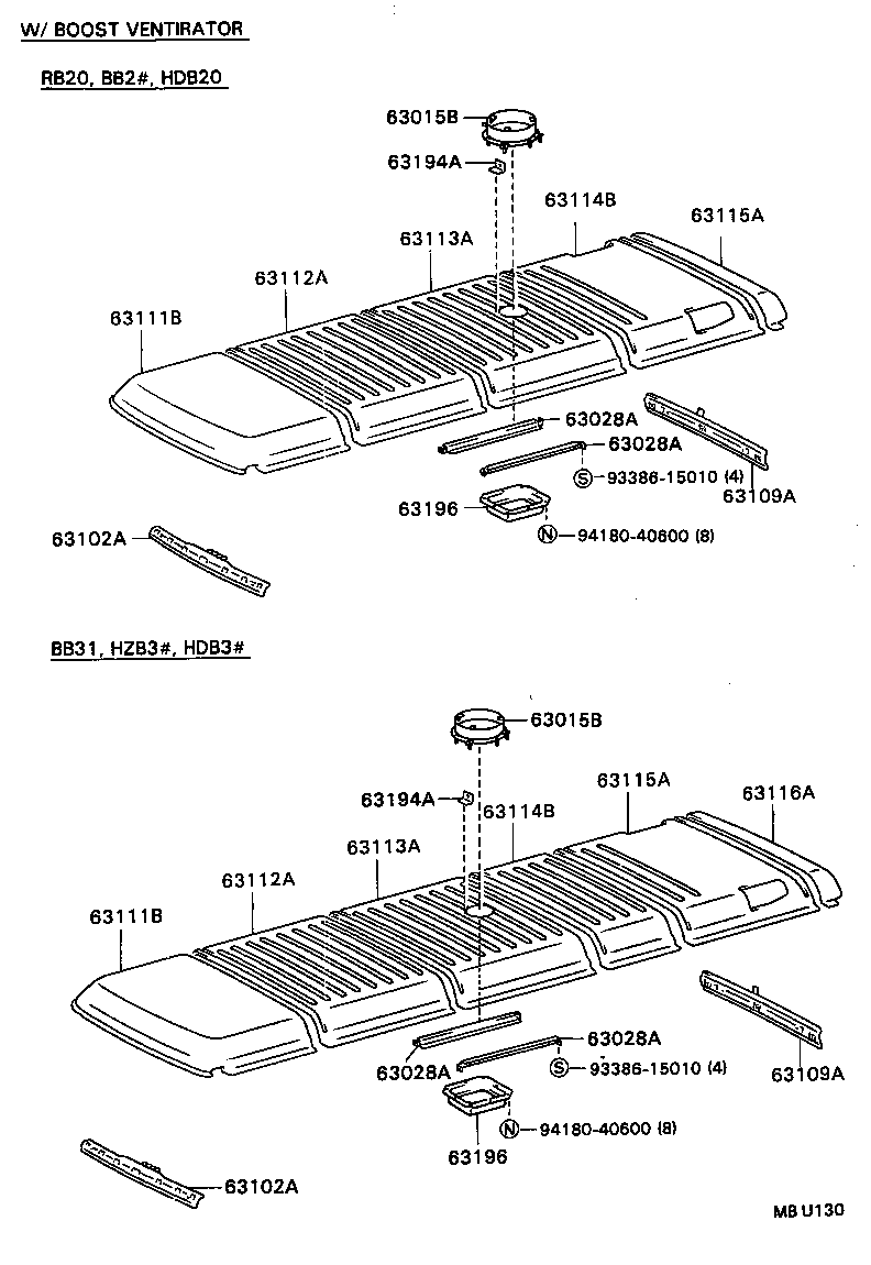 63102-90B08 PANEL SUB-ASSY, WINDSHIELD HEADER product image