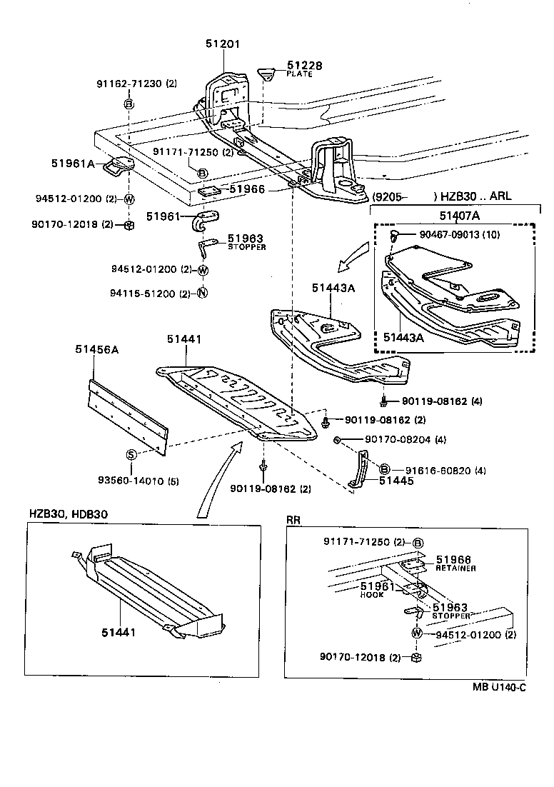 51229-36010 PLATE, SUSPENSION MEMBER SET product image