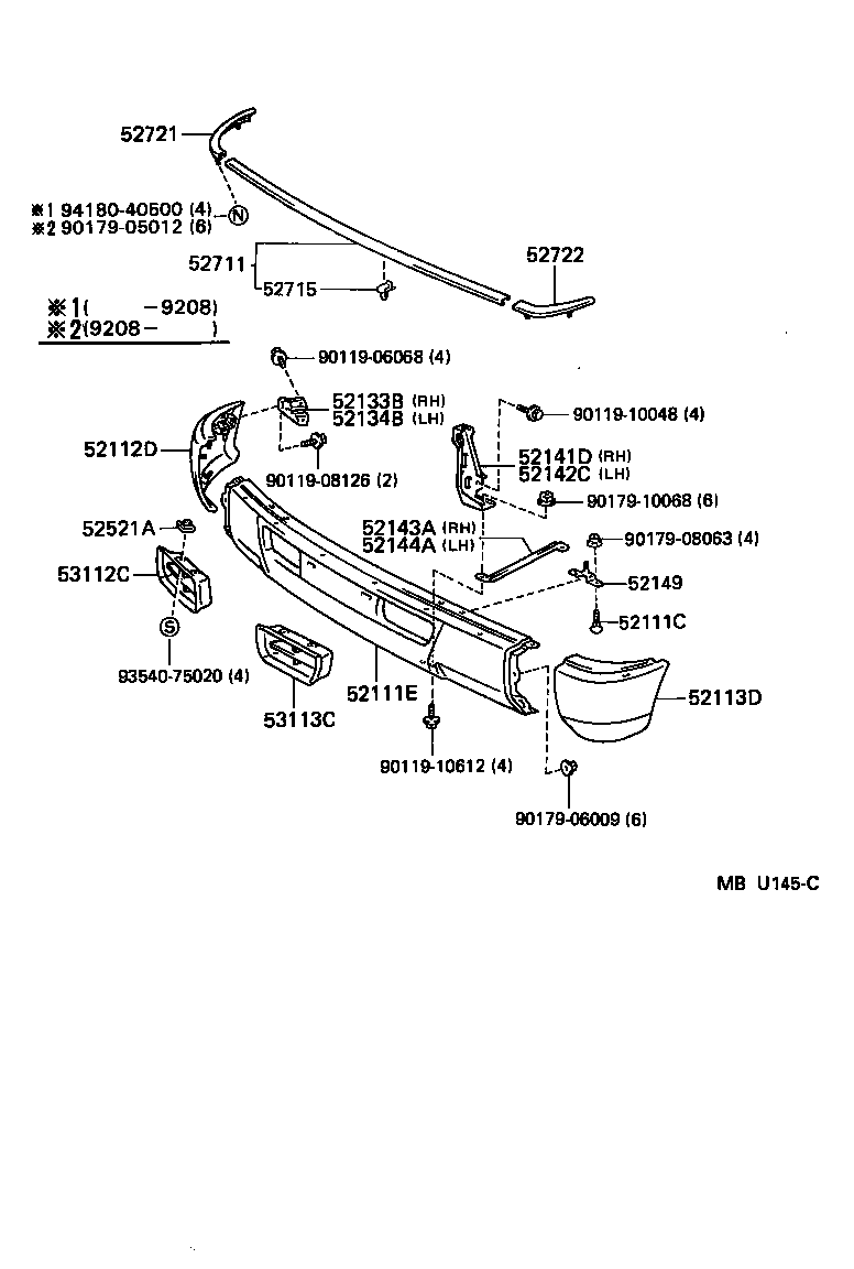 52102-60030 EXTENSION, FRONT BUMPER, RH product image
