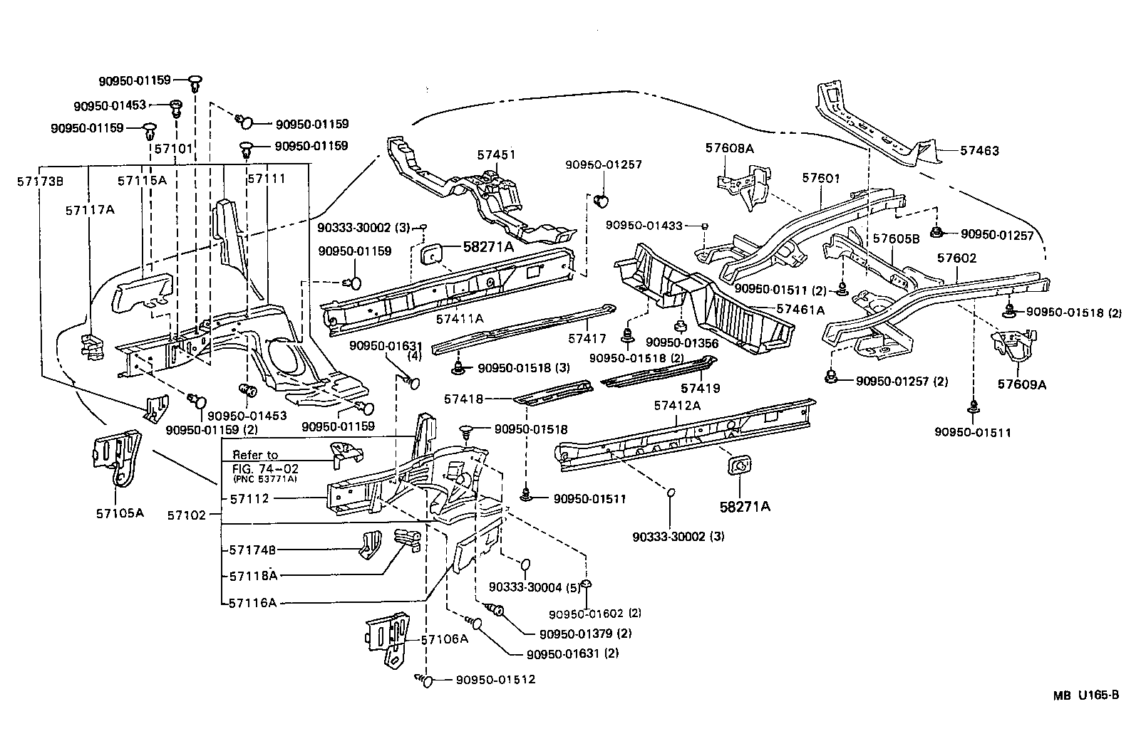 57174-20030 REINFORCEMENT, FRONT CROSSMEMBER, NO.3 LH product image