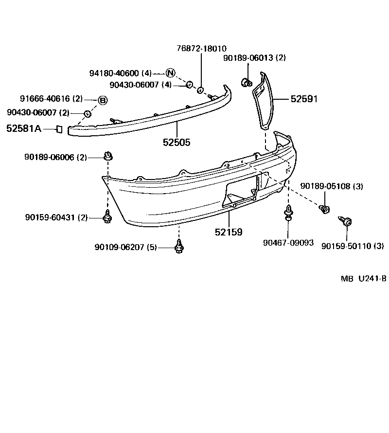 52159-18010-07 COVER, REAR BUMPER product image