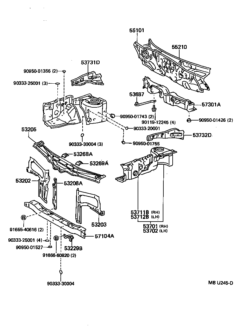 53268-18010 REINFORCEMENT, RADIATOR MOUNTING, RH product image