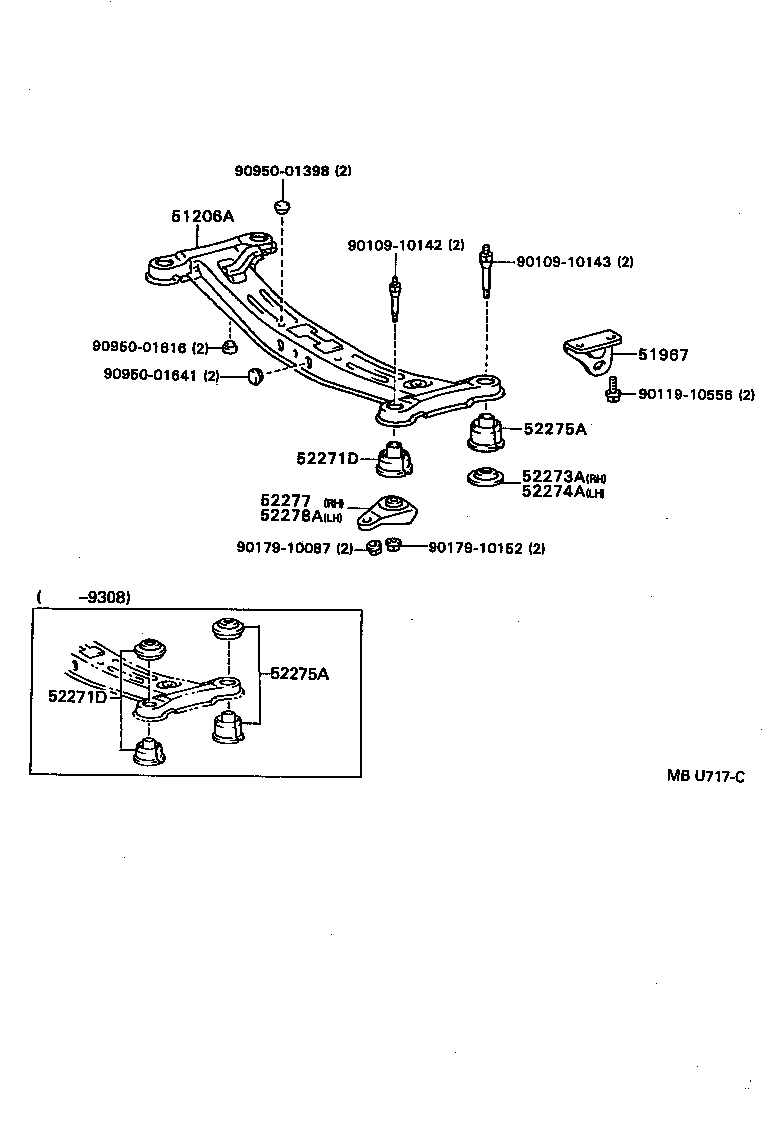 51206-32020 MEMBER SUB-ASSY, REAR SUSPENSION product image