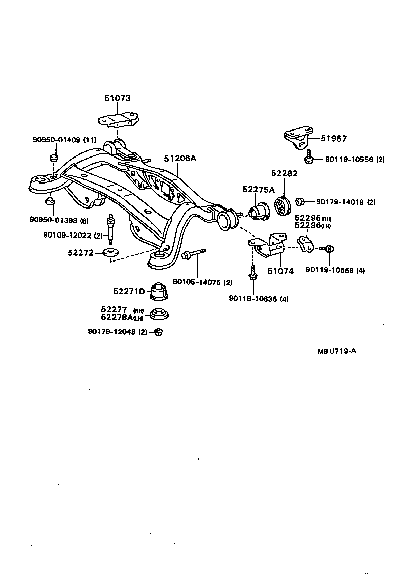51206-32020 MEMBER SUB-ASSY, REAR SUSPENSION product image